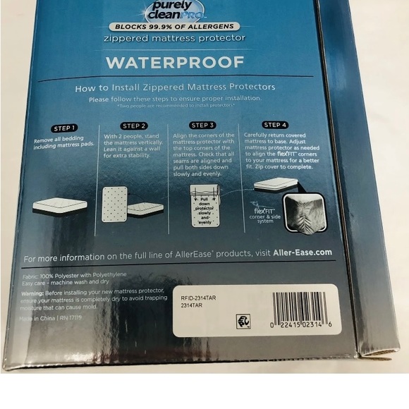 🌸NWT🌺AllerEase Waterproof  Queen Zippered Mattress Protector. NIB-open box - Picture 3 of 6